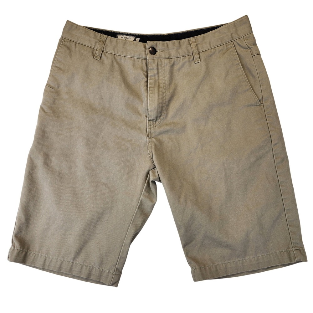 Volcom Corpo Class Chino Shorts Men's Size 32 Khaki Pockets Casual Classic